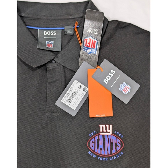 BOSS x NFL New York Giants Black Polo Shirt Men's 3XL NFL Team Apparel NWT - Picture 3 of 9